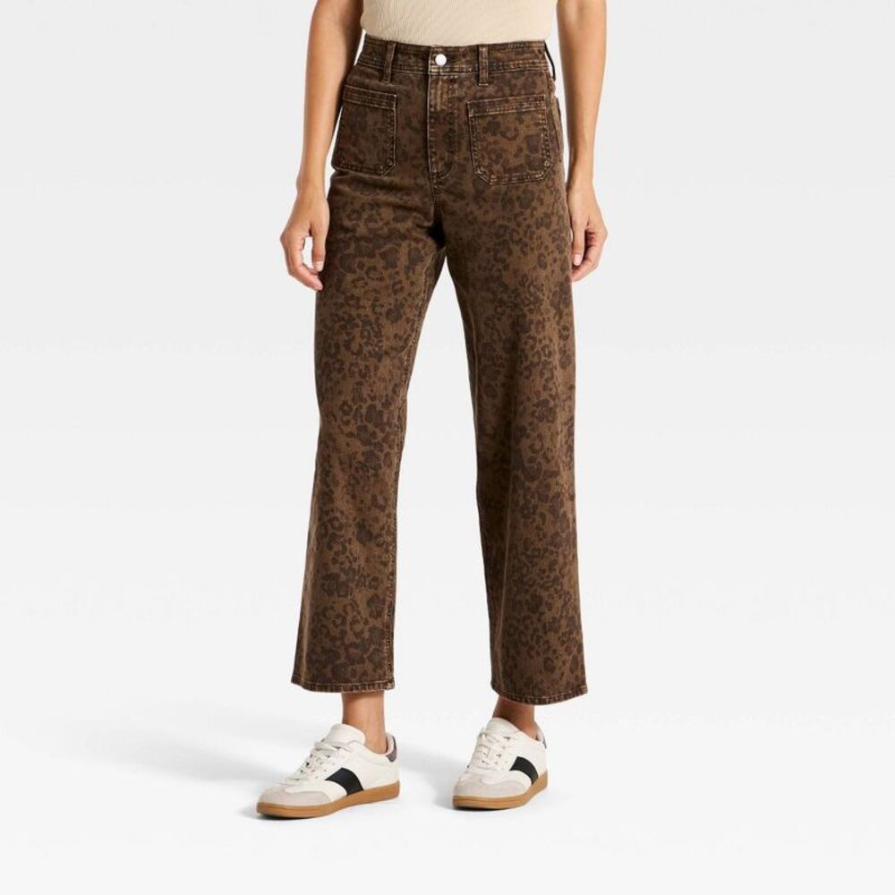 Women's Sailor Straight Pants - Universal Thread Leopard Print 2